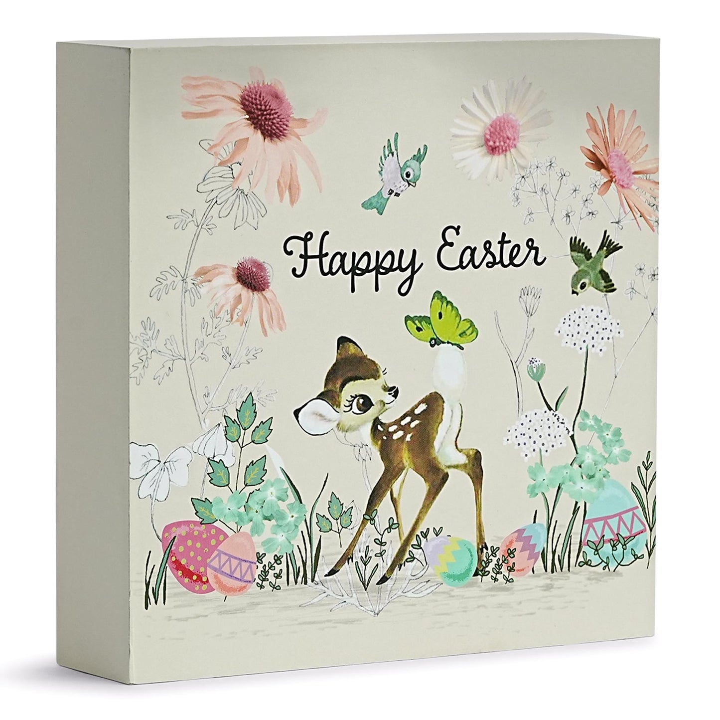 Disney Bambi Happy Easter 6 x 6 Inch Wood Box Sign