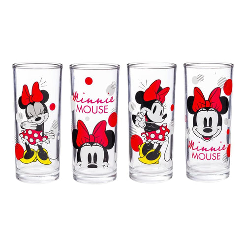 Disney Minnie Mouse 10oz Tumbler Glass Set of 4