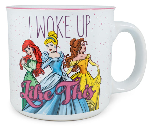 Disney Princess I Woke Up Like This Ceramic Camper Mug | Holds 20 Ounces