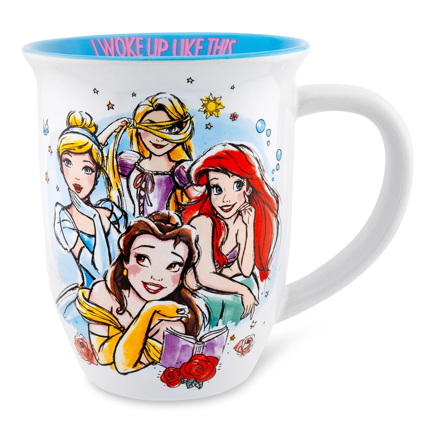 Disney Princess I Woke Up Like This Wide Rim Ceramic Mug | Holds 16 Ounces
