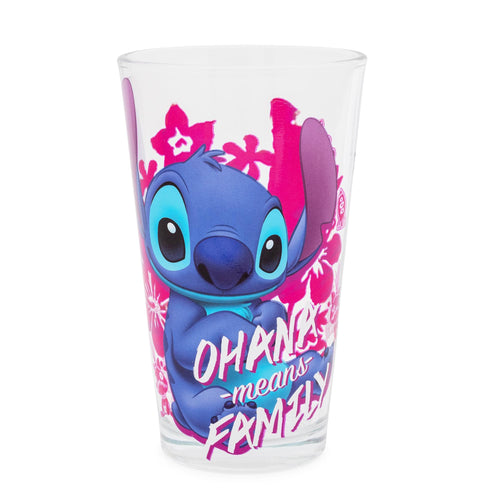 Disney Lilo & Stitch Ohana Means Family Pint Glass | Holds 16 Ounces