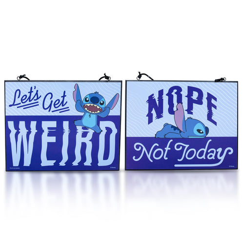 Disney Lilo & Stitch Let's Get Weird Reversible Hanging Sign Wall Art
