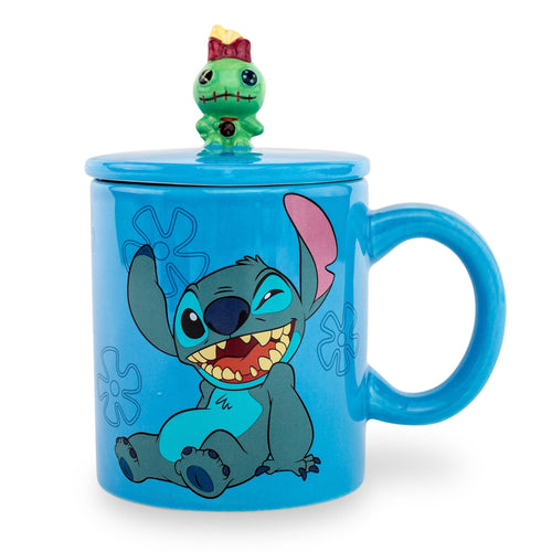 Disney Lilo & Stitch Ohana Means Family Ceramic Mug With Lid | Holds 18 Ounces