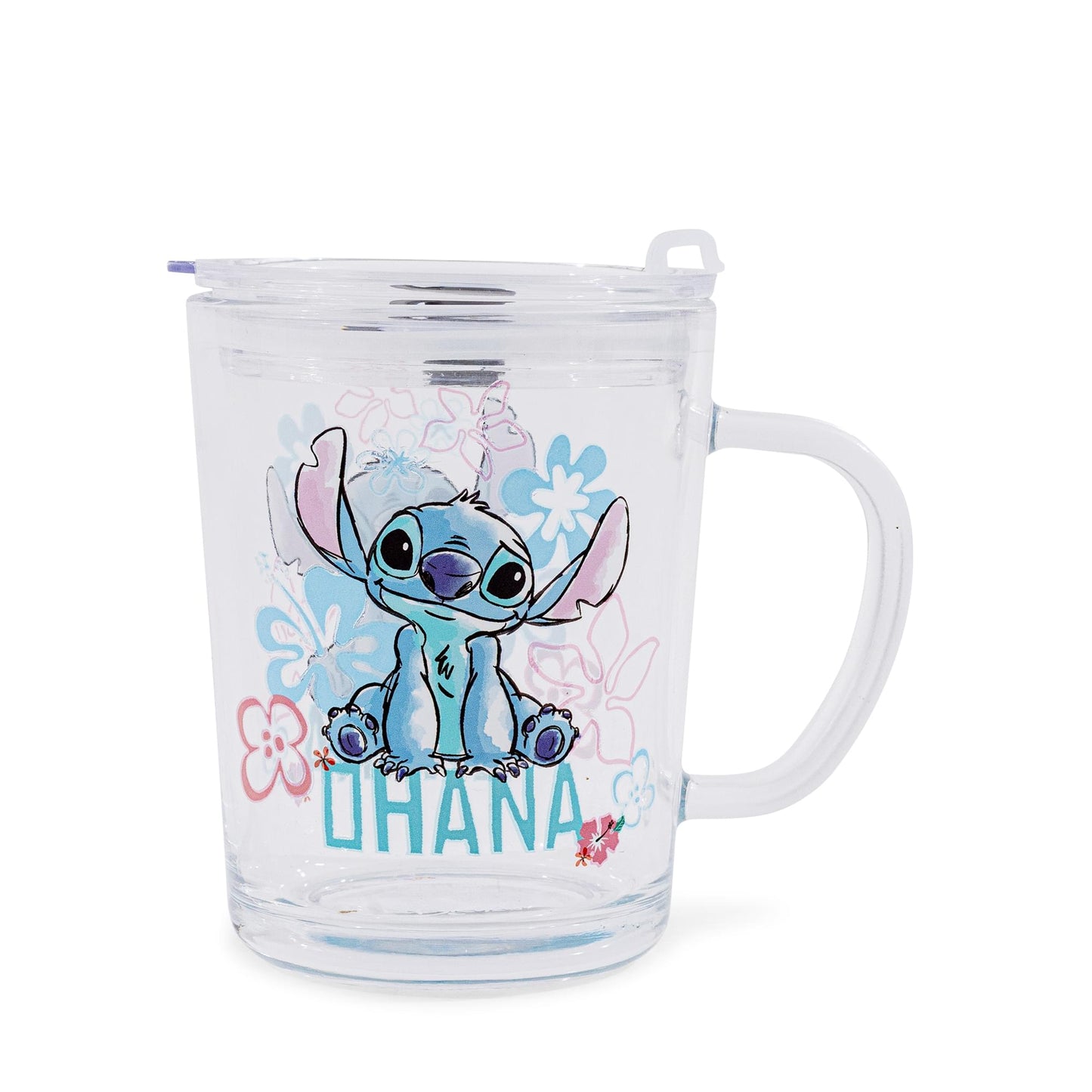 Disney Lilo & Stitch Ohana Glass Mug With Lid | Holds 14 Ounces