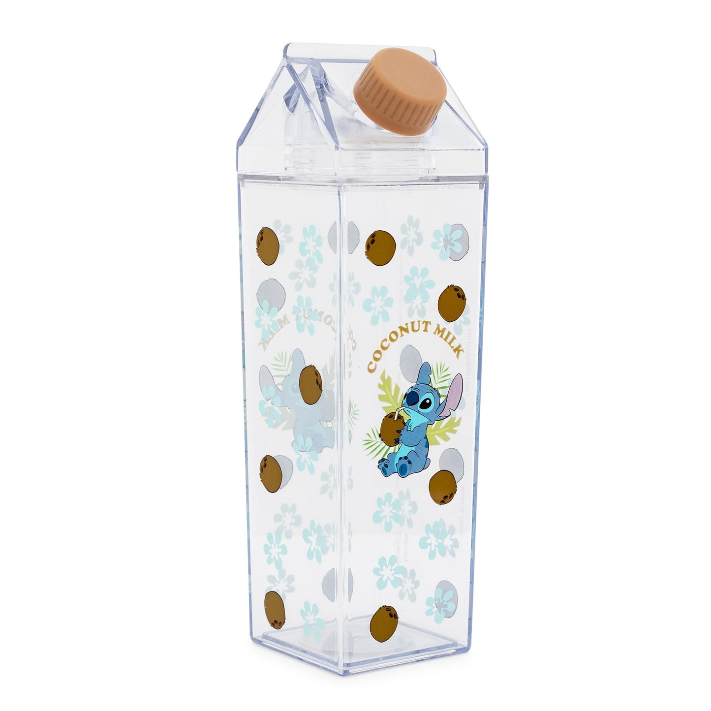 Disney Lilo & Stitch Coconuts Plastic Milk Carton Bottle | Holds 16 Ounces