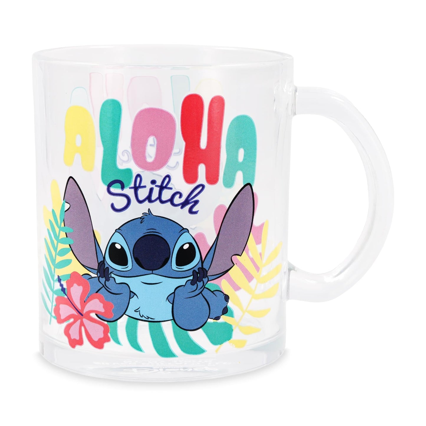 Disney Lilo & Stitch Aloha 18-Ounce Glass Coffee Mug