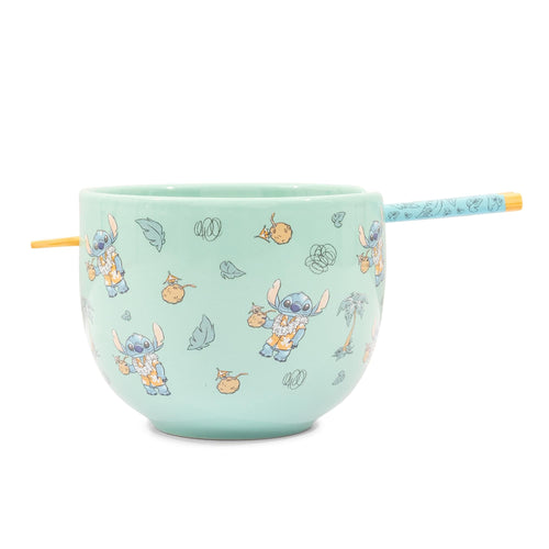 Disney Lilo & Stitch Hawaiian Icons 20-Ounce Ramen Bowl and Chopstick Set