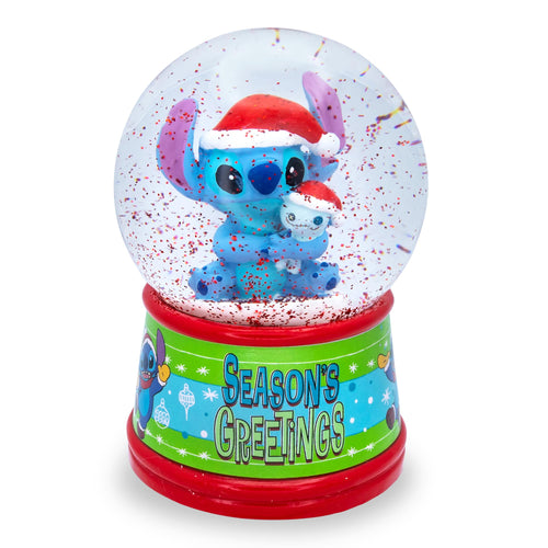 Disney Lilo & Stitch Season's Greetings Light-Up Snow Globe | 6 Inches Tall