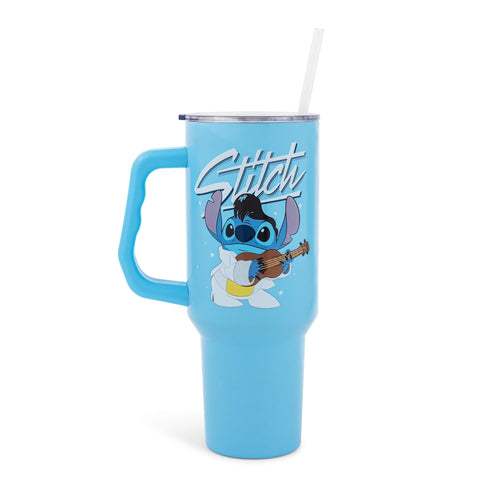 Disney Lilo & Stitch Elvis Stainless Steel Tumbler With Handle | Holds 40 Ounces