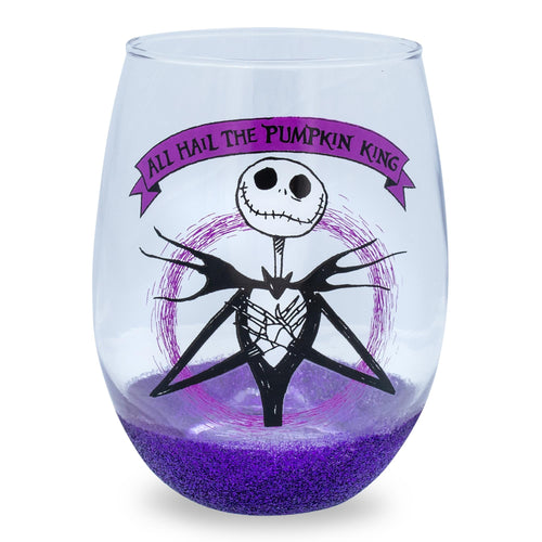 Disney Nightmare Before Christmas All Hail Pumpkin King Stemless Wine Glass