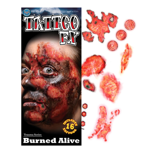 Burned Alive Temporary Tattoos Costume Accessory