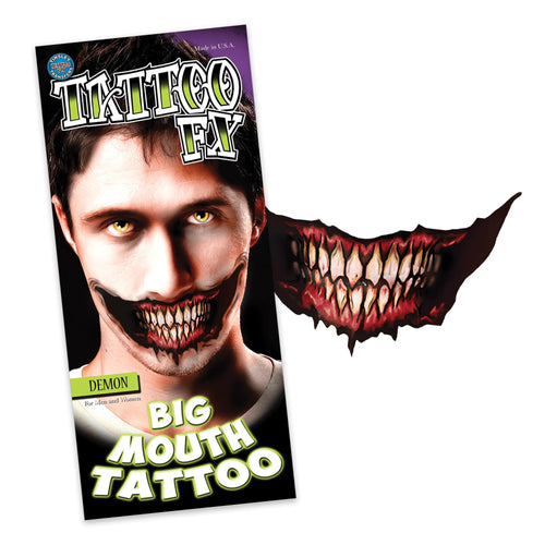 Demon Big Mouth Tattoo Costume Accessory