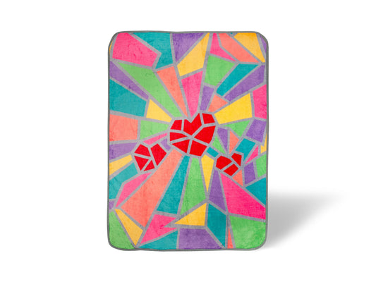 2020 Sidewalk Chalk Inspired Mosaic Heart Throw Blanket | 45 x 60 Inches