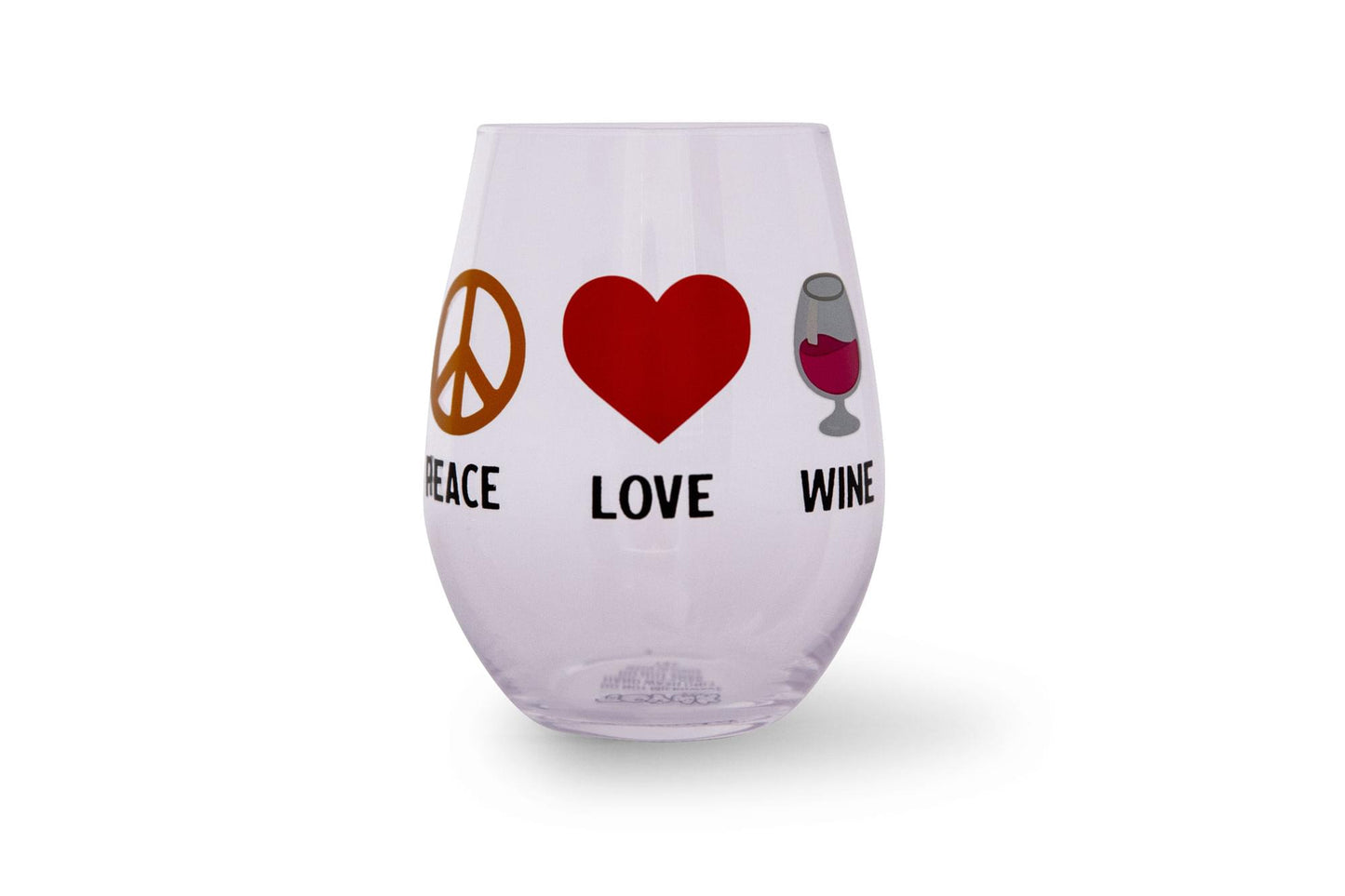Peace Love Wine Oversized Stemless Wine Glass | Holds 20 Ounces