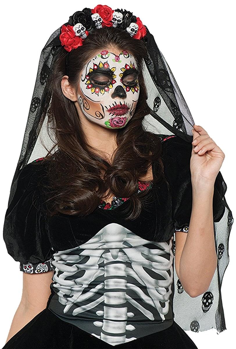 Day of the Dead Mantia Adult Costume Headband