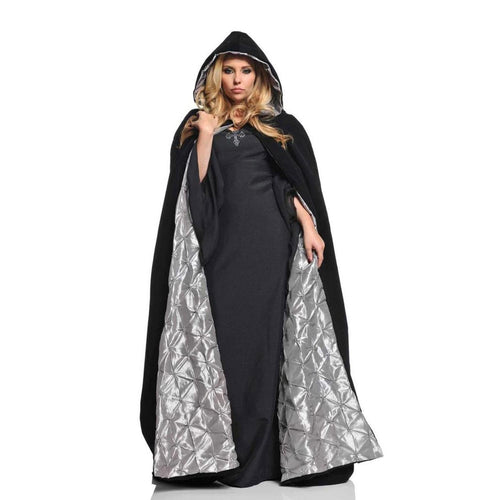63 Deluxe Velvet Adult Costume Accessory Cape - Silver Satin Lining
