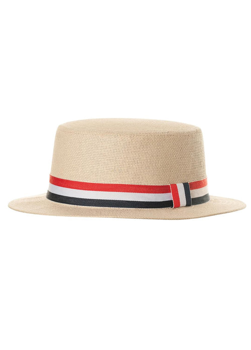 Adult Costume Straw Hat w/ Flag Band | One Size