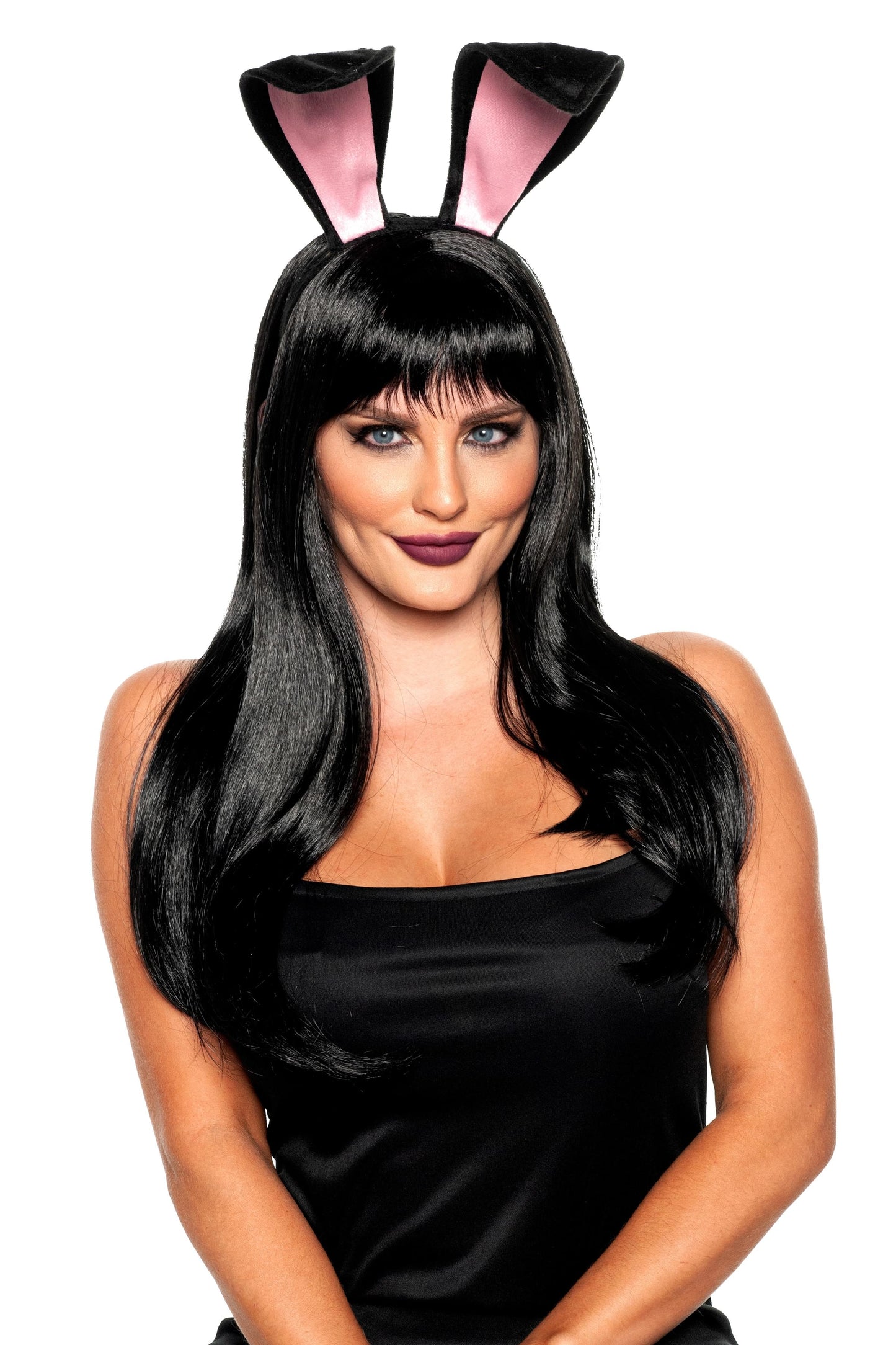 Black Bunny Ears & Tail Set Adult Costume