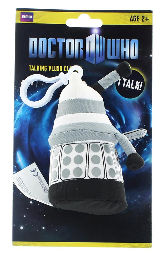Doctor Who White Dalek 4 Talking Plush Clip On