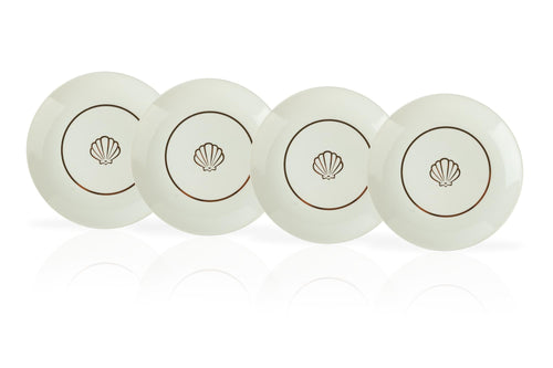 Disney The Little Mermaid Scallop Porcelain 7 Salad / Dessert Plate | Set of 4