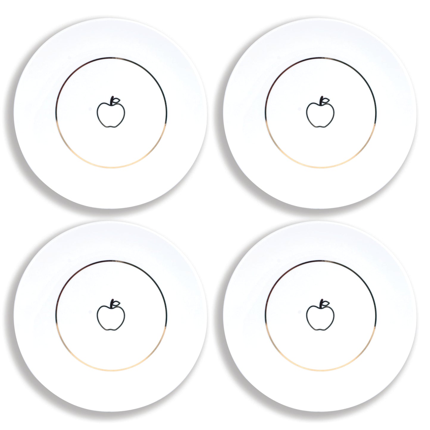 Disney Snow White Apple 4 Piece Porcelain 7 Plate Set