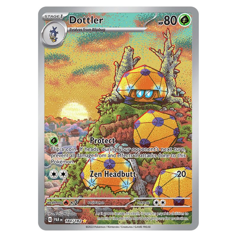 Dottler Illustration Rare - PAR #184/182 - Pokémon Scarlet & Violet: Paradox Rift