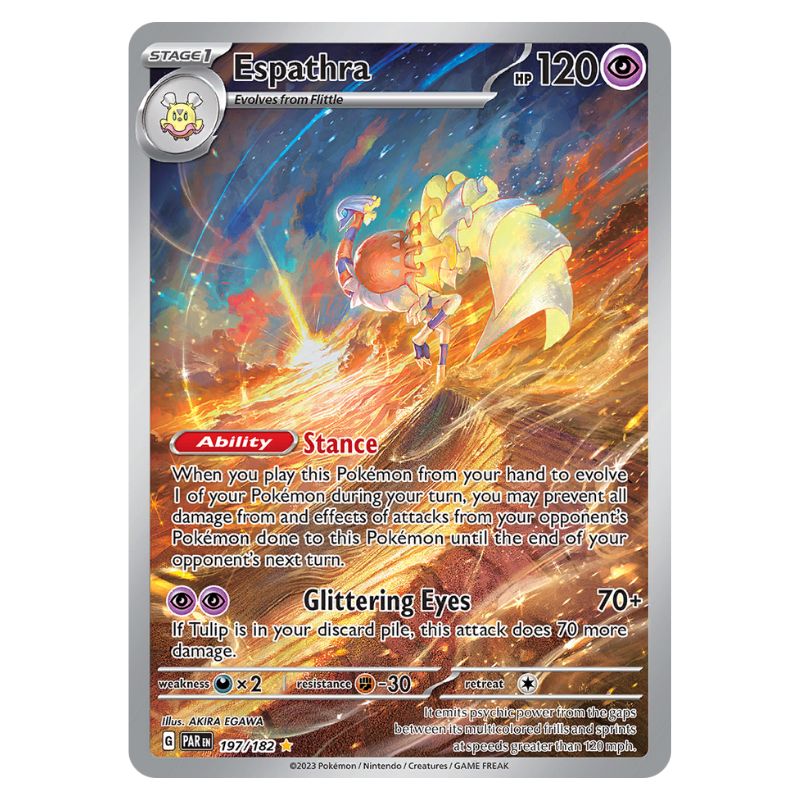 Espathra Illustration Rare - PAR #197/182 - Pokémon Scarlet & Violet: Paradox Rift