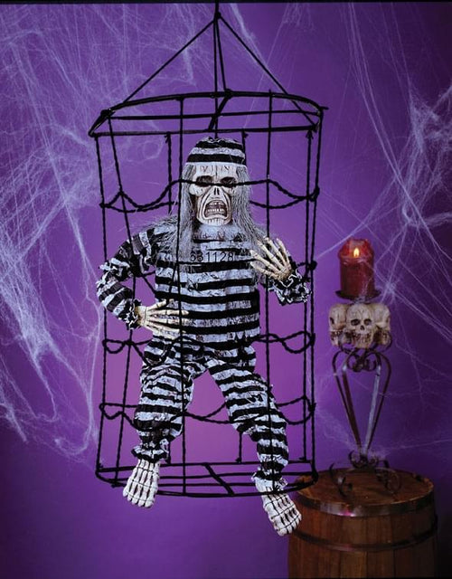 Caged 27 Convict Skeleton Prop Decoration