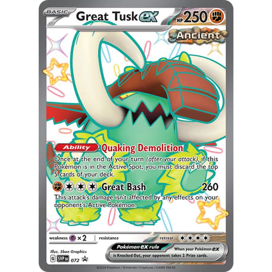 Shiny Great Tusk ex - SVP072 - Black Star Promo - Pokémon Scarlet & Violet: Paldean Fates