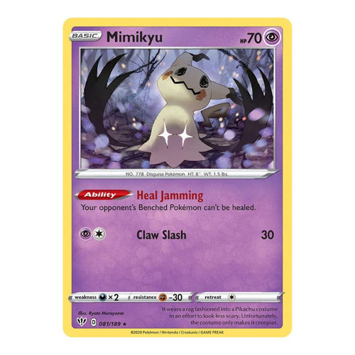 Mimikyu Cosmos Holofoil - 081/189 - Pokémon Sword & Shield: Darkness Ablaze