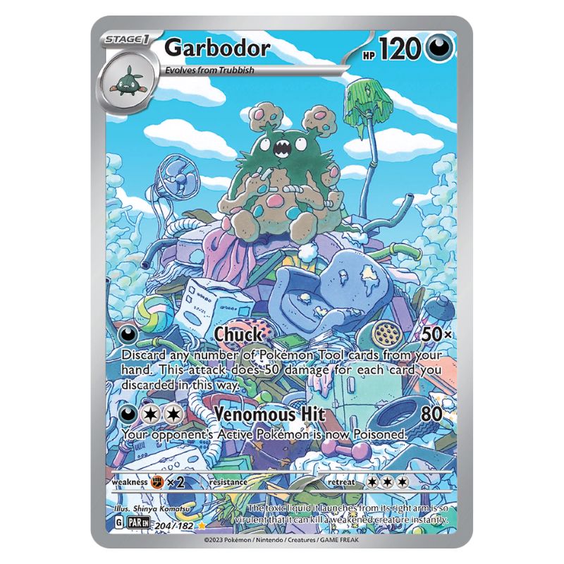 Garbodor Illustration Rare - PAR #204/182 - Pokémon Scarlet & Violet: Paradox Rift