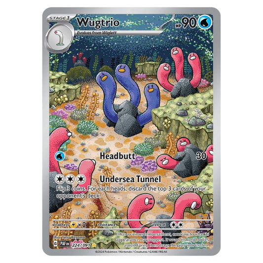 Wugtrio Illustration Rare - PAF #224/091 - Pokémon Scarlet & Violet: Paldean Fates