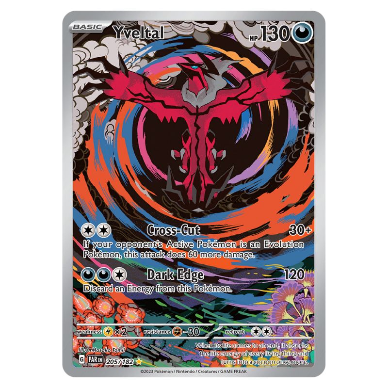 Yveltal Illustration Rare - PAR #205/182 - Pokémon Scarlet & Violet: Paradox Rift