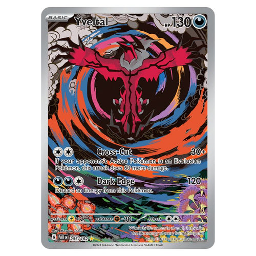 Yveltal Illustration Rare - PAR #205/182 - Pokémon Scarlet & Violet: Paradox Rift