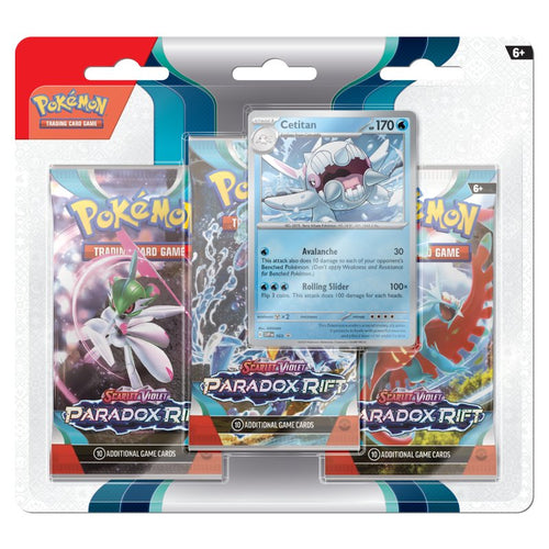 Pokémon Scarlet & Violet 4: Paradox Rift 3-Pack Blister - Cetitan