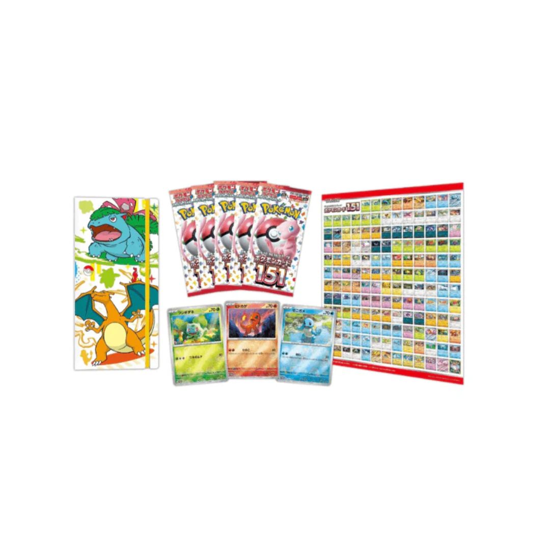 Pokémon Scarlet & Violet: 151 Card File Set Venusaur Charizard Blastoise (Japansk)