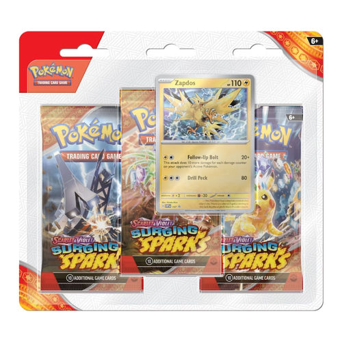 Pokémon Scarlet & Violet 8: Surging Sparks 3-Pack Blister - Zapdos