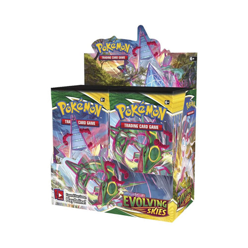 Pokémon Sword & Shield 7: Evolving Skies Booster Box (Inkl. Akrylskydd)