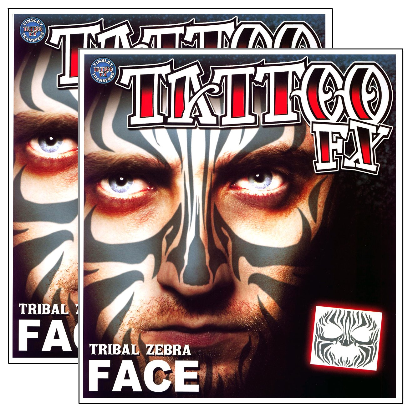 Costume Face Tattoo: Tribal Zebra