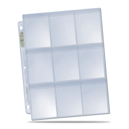 100st Ultra PRO: Platinum Page Secure 9-Pocket Plastficka för Standard Kort (3 hål)
